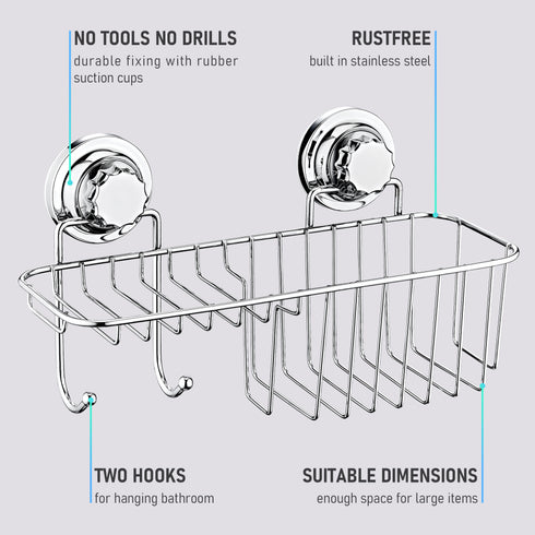 Shower Organizer with Vacuum Suction Cups